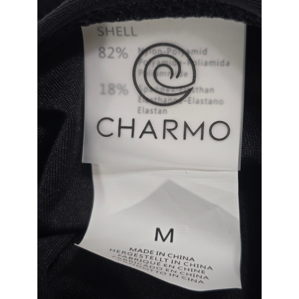 Charmo Womens Black Cutout One Piece Swimsuit Monokini UPF 50+ Size Medium NEW - Picture 2 of 6